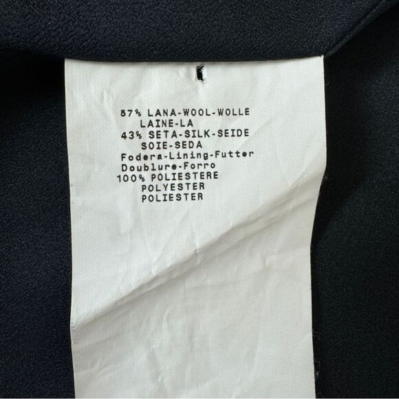 Armani Collezioni VTG Embossed Black Wool Silk Tailored Blazer 8 90s - Picture 7 of 10